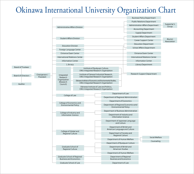 Okinawa International University Organization Chart